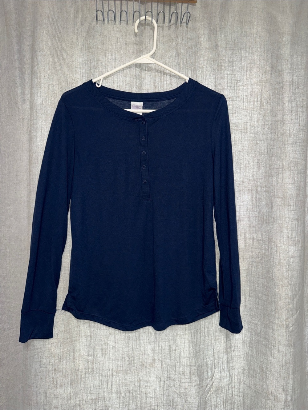 Stars Above Navy Long-Sleeve Henley Sleep Top